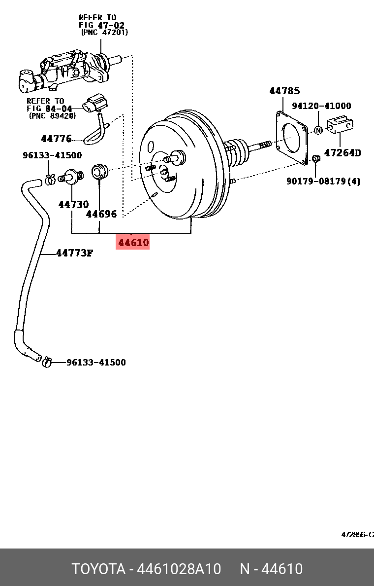 4461028A10 TOYOTA Усилитель тормозов вакуумный