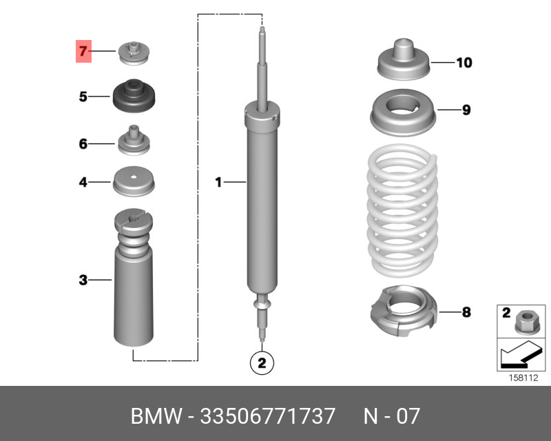 33506771737 BMW Упорный подшипник, верхняя часть