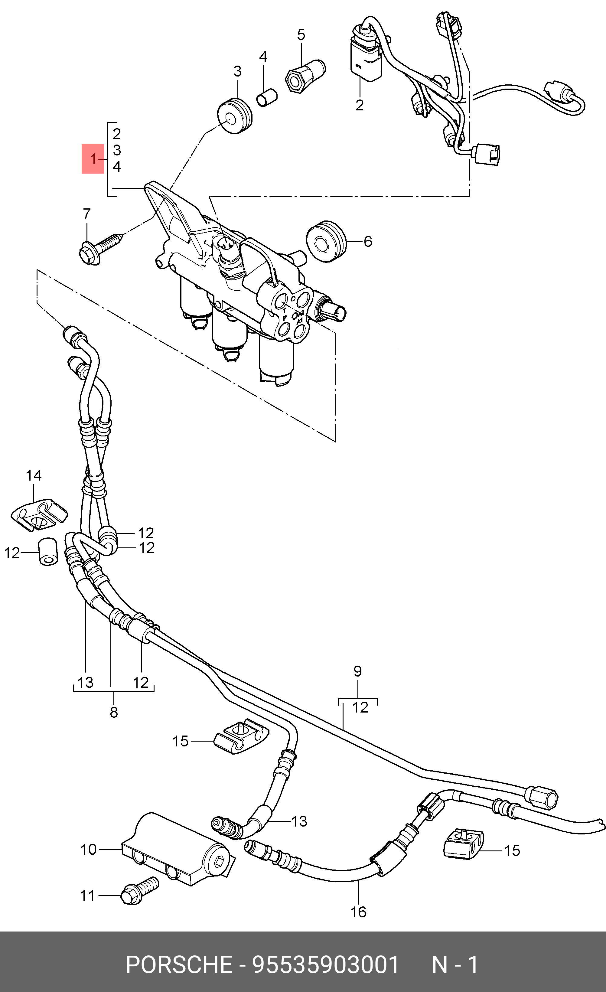95535903001 PORSCHE БЛОК КЛАПАНОВ