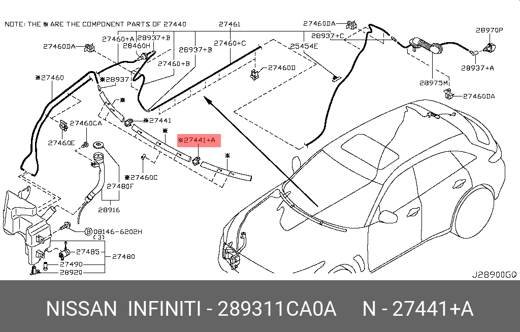 289311CA0A NISSAN ФОРСУНКА ОМЫВАТЕЛЯ