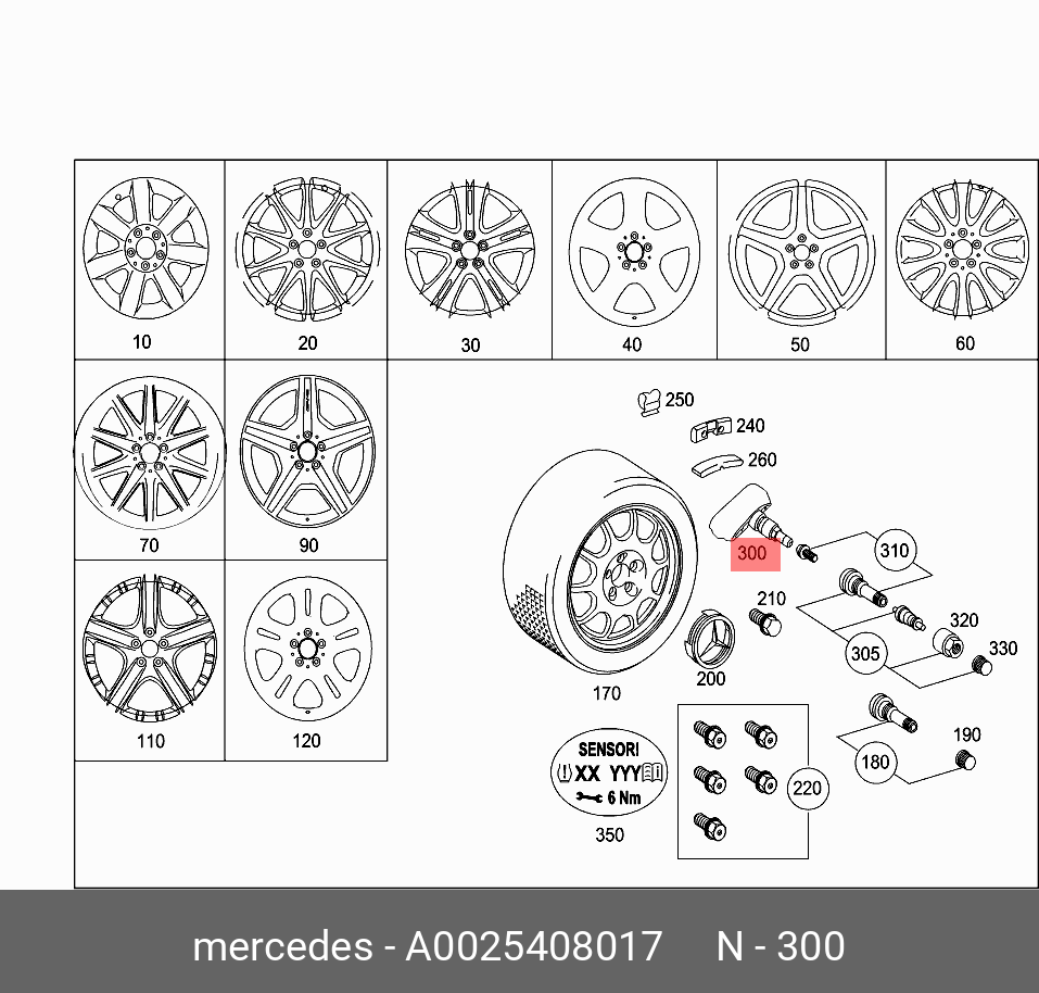 A0025408017 MERCEDES-BENZ ДАТЧИК ДАВЛЕНИЯ ШИН
