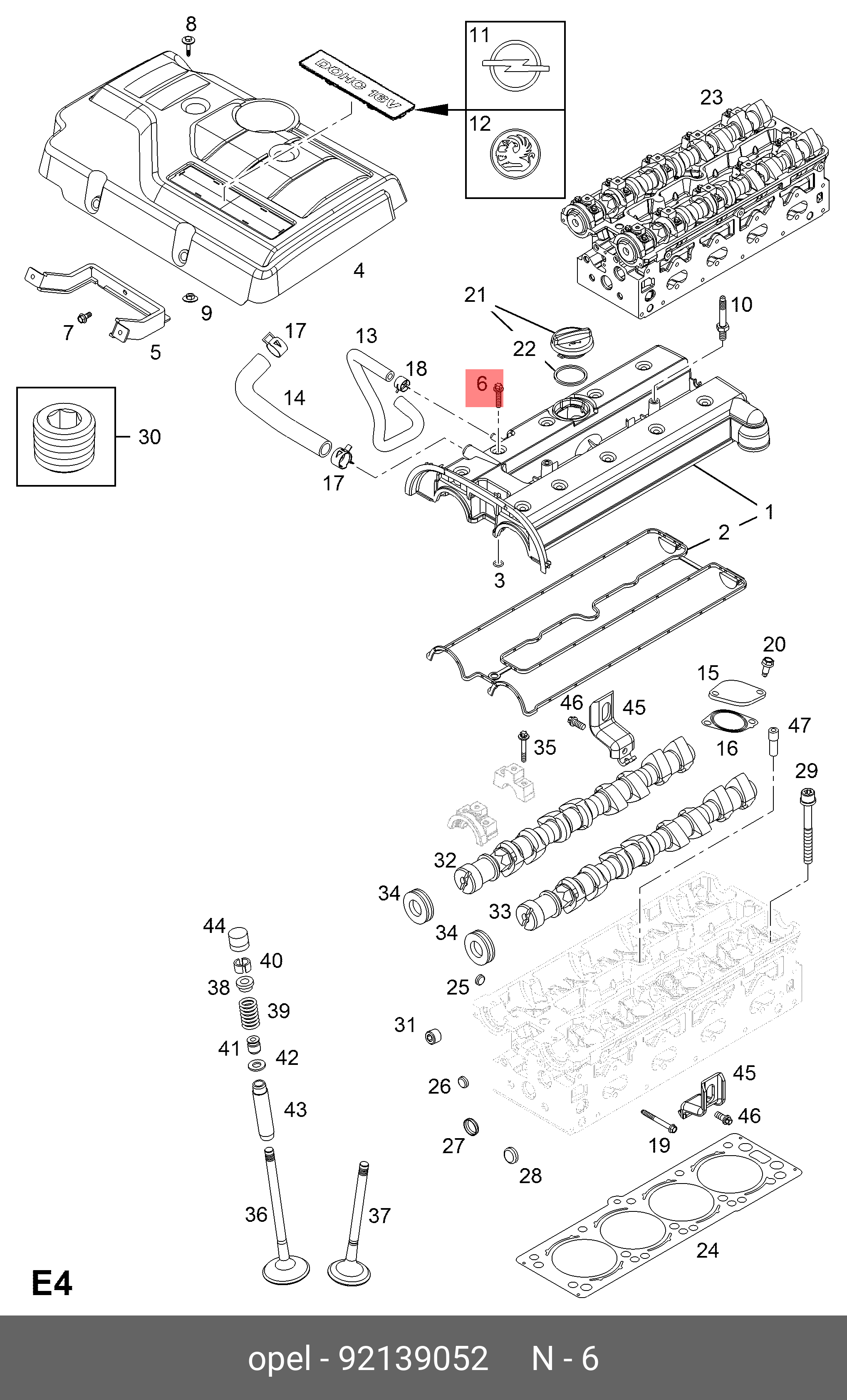 92139052 GENERAL MOTORS Болт крышки распредвалов CHEVROLET CAPTIVAEPICALACETTIREZZO