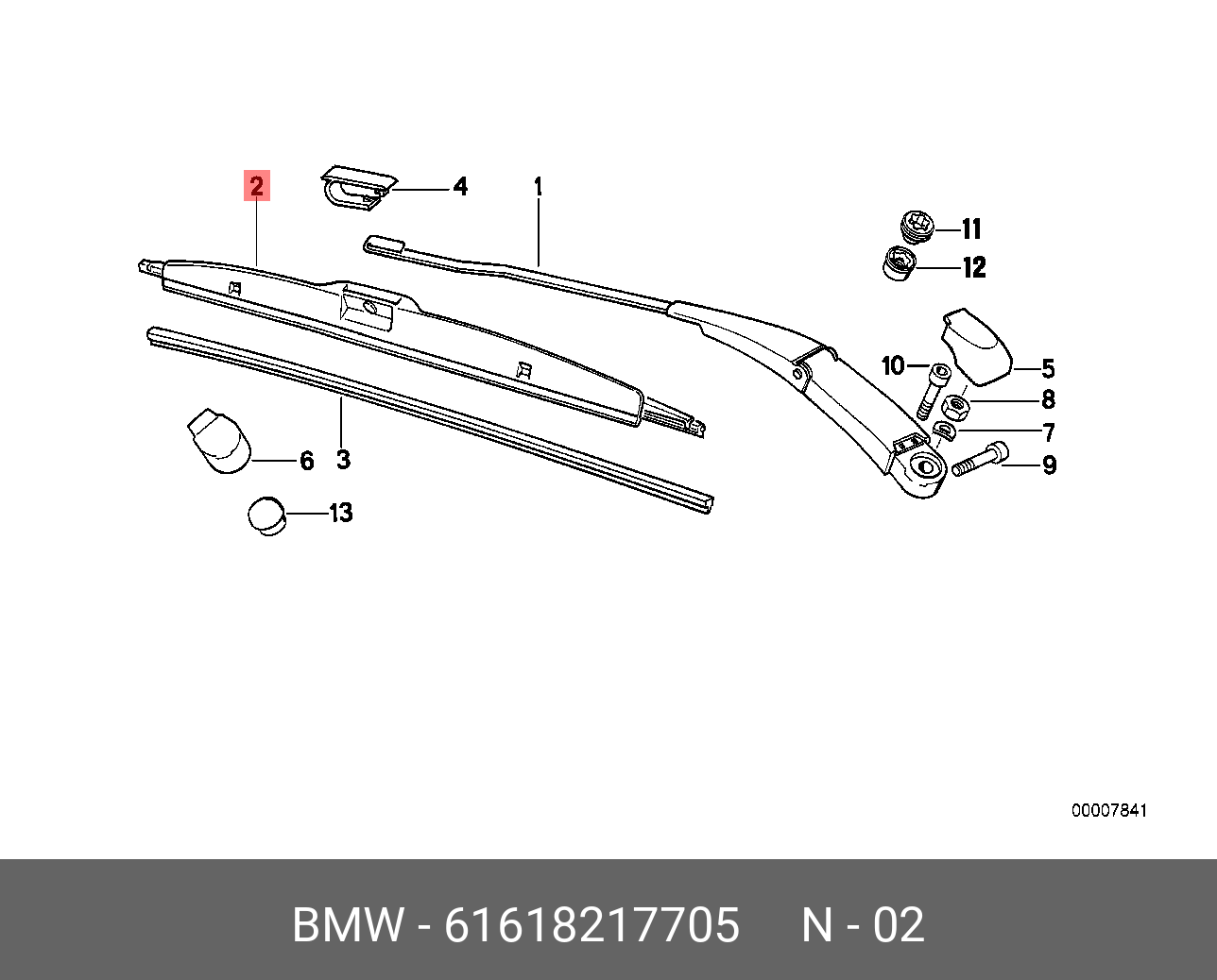 61617004901 BMW MA220 Щетка стеклоочистителя 500 mm беcкаркасная (Made in Korea)