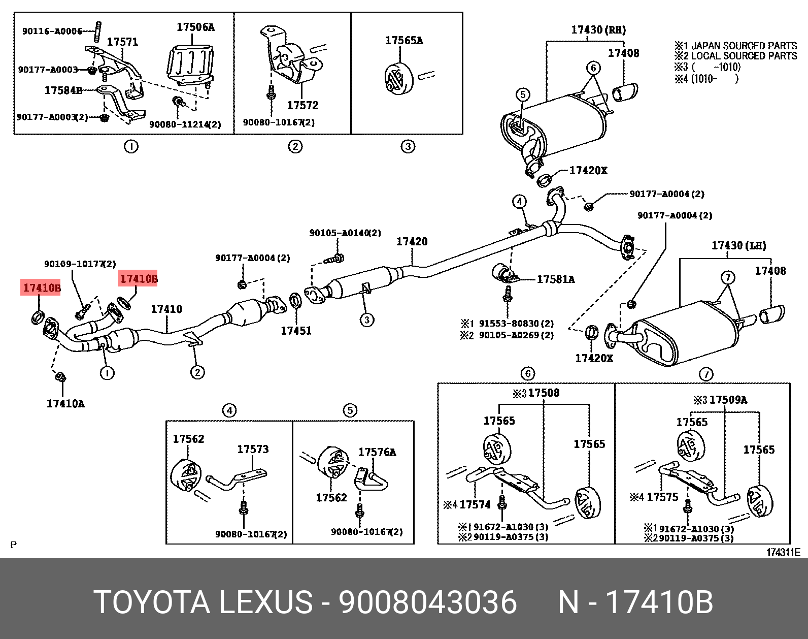 9008043036 TOYOTA Уплотнительное кольцо, труба выхлопного газа