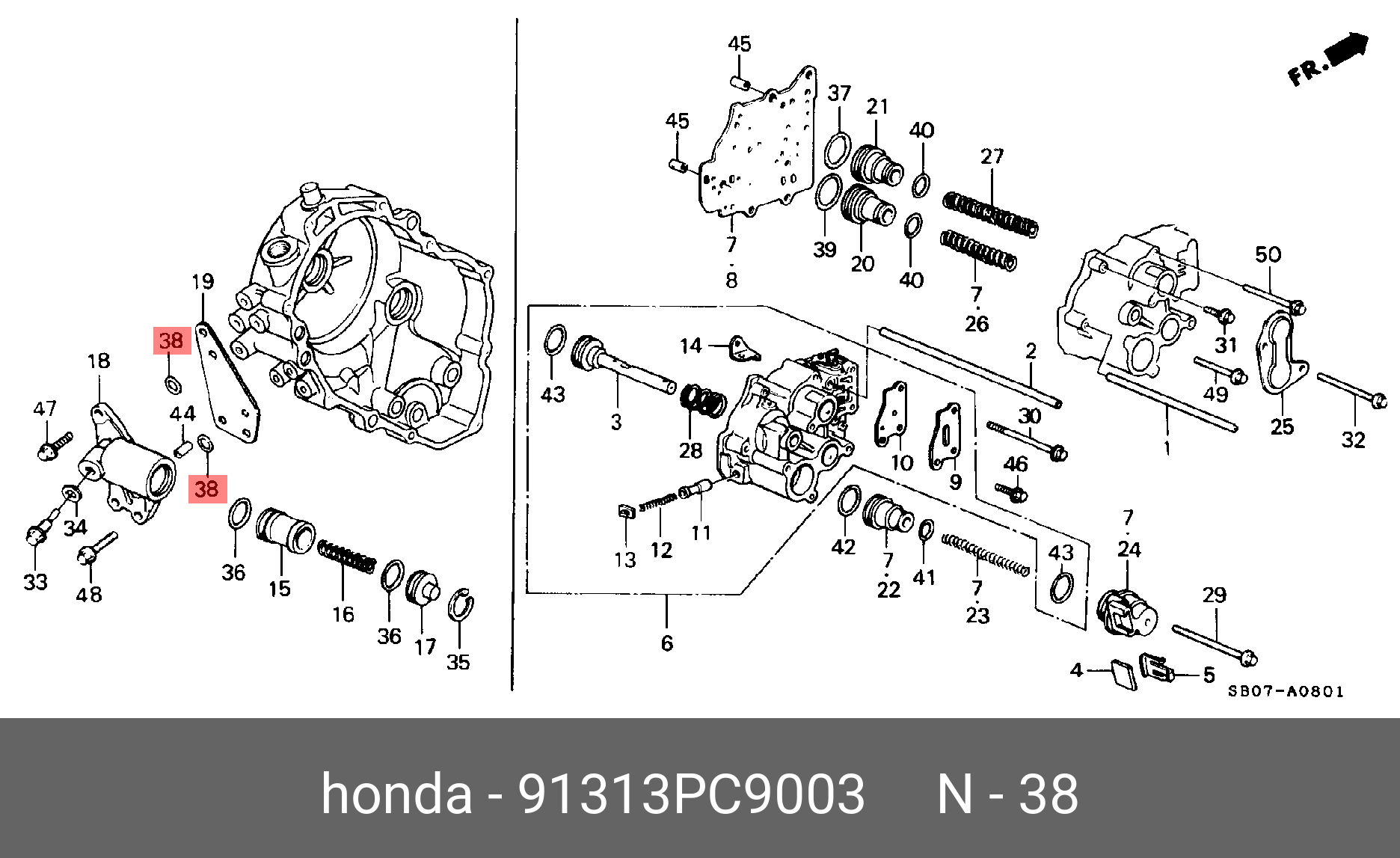 91313PC9003 HONDA Кольцо резиновое