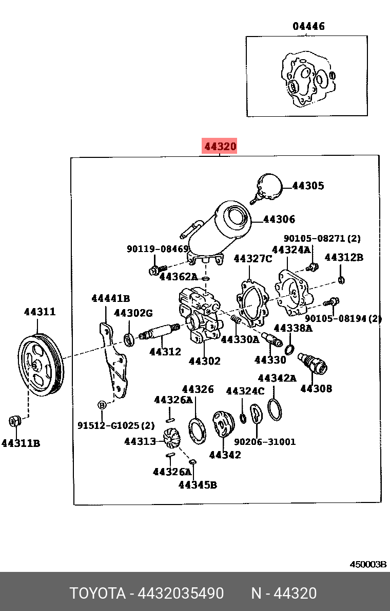4432035490 TOYOTA НАСОС ГИДРОУСИЛИТЕЛЯ
