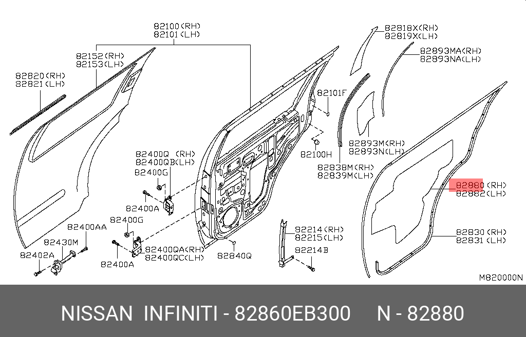 82860EB300 NISSAN ПЛЕНКА ДВЕРИ ЗАЩИТНА
