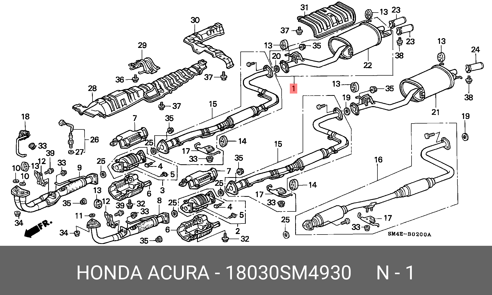 18030SM4930 HONDA Глушитель выхлопных газов конечный