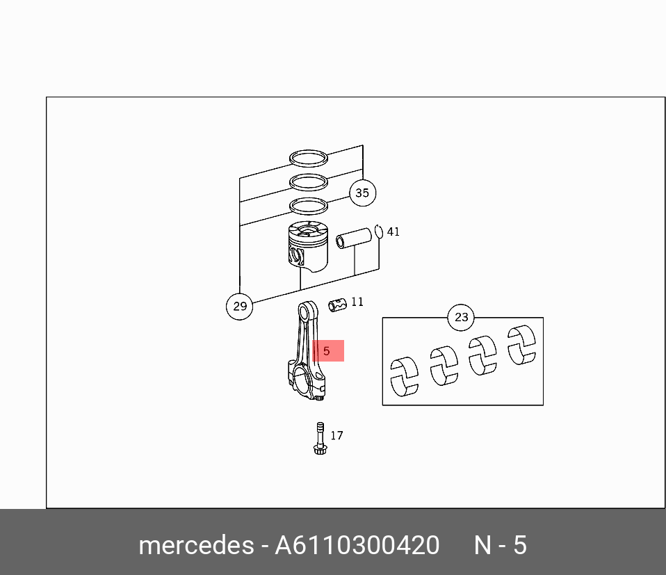 A6110300420 MERCEDES-BENZ ШАТУН КОЛЕНВАЛА