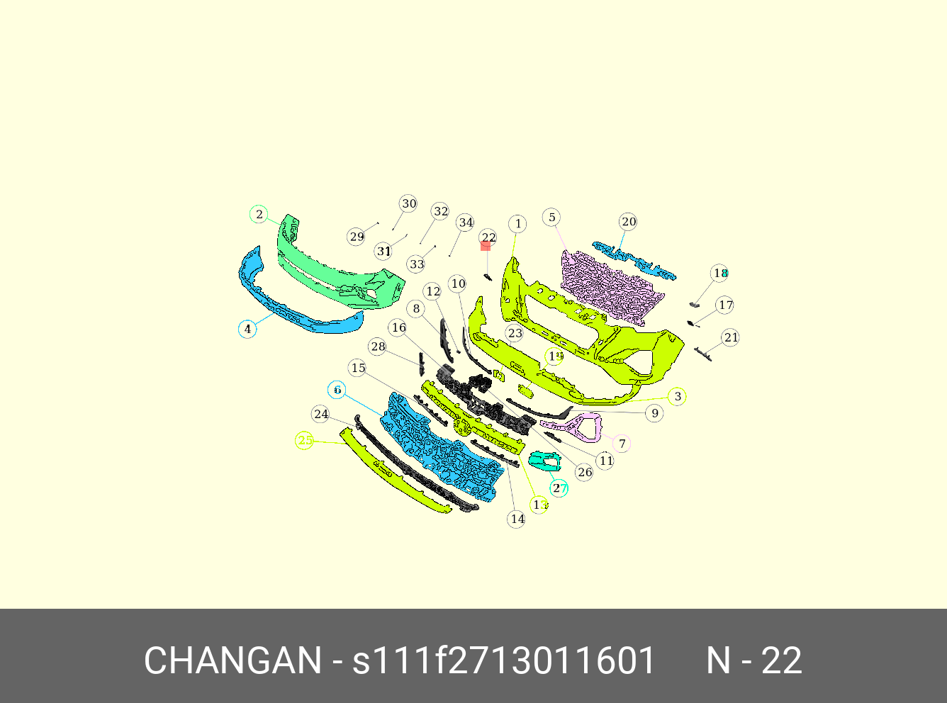 S111F2713011601 CHANGAN Кронштейн переднего бампера правый