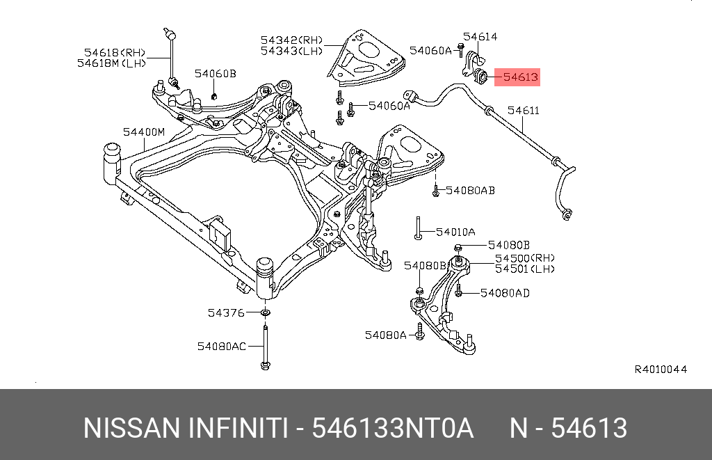 546133NT0A NISSAN ВТУЛКА СТАБИЛИЗАТОРА