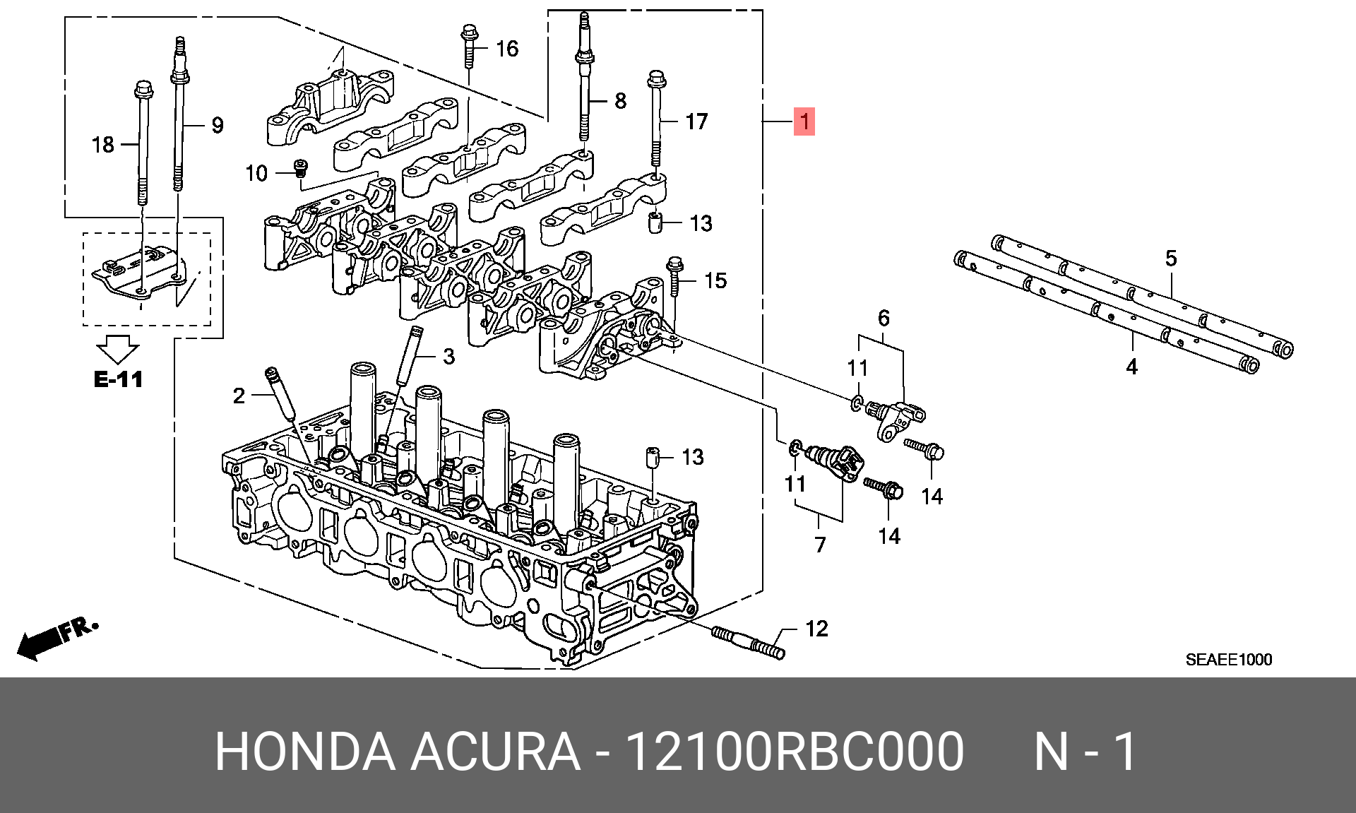 12100RBC000 HONDA HEAD ASSY., CYLINDER