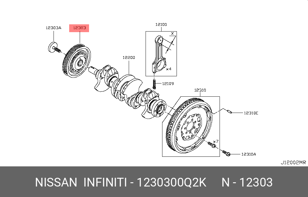 1230300Q2K NISSAN ШКИВ КОЛЕНЧАТОГО ВАЛ