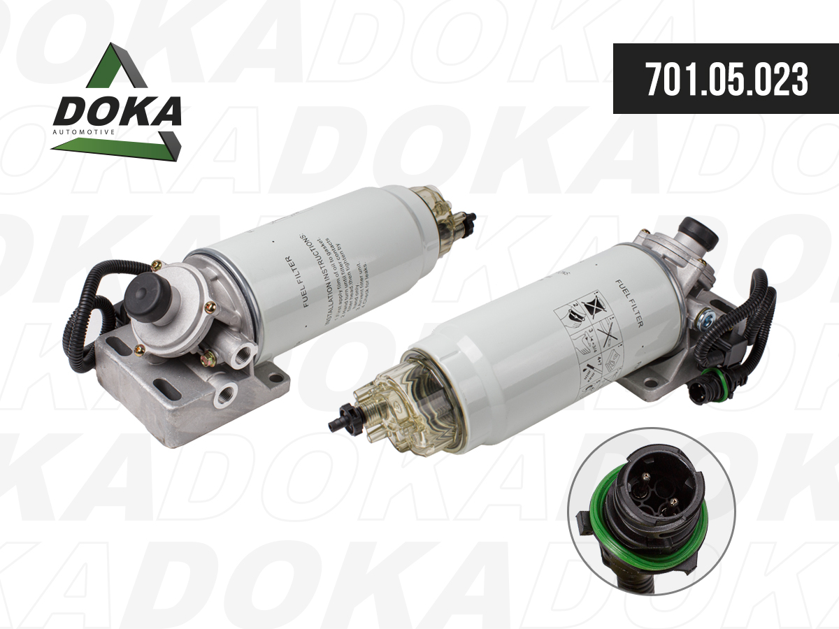 70105023 DOKA AUTOMOTIVE Фильтр грубой очистки топлива в сборе (ФГОТ);  (с подогревом и без датчика воды)