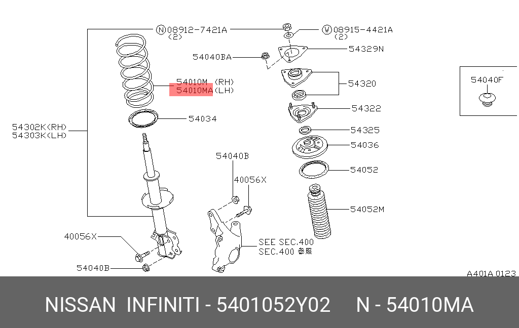 5401052Y02 NISSAN Пружина ходовой части