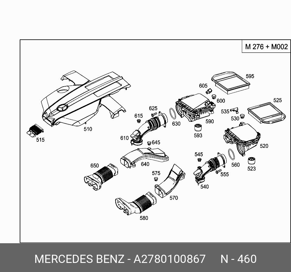A2780100867 MERCEDES-BENZ КРЫШКА БЛОКА ЦИЛИНДРОВ