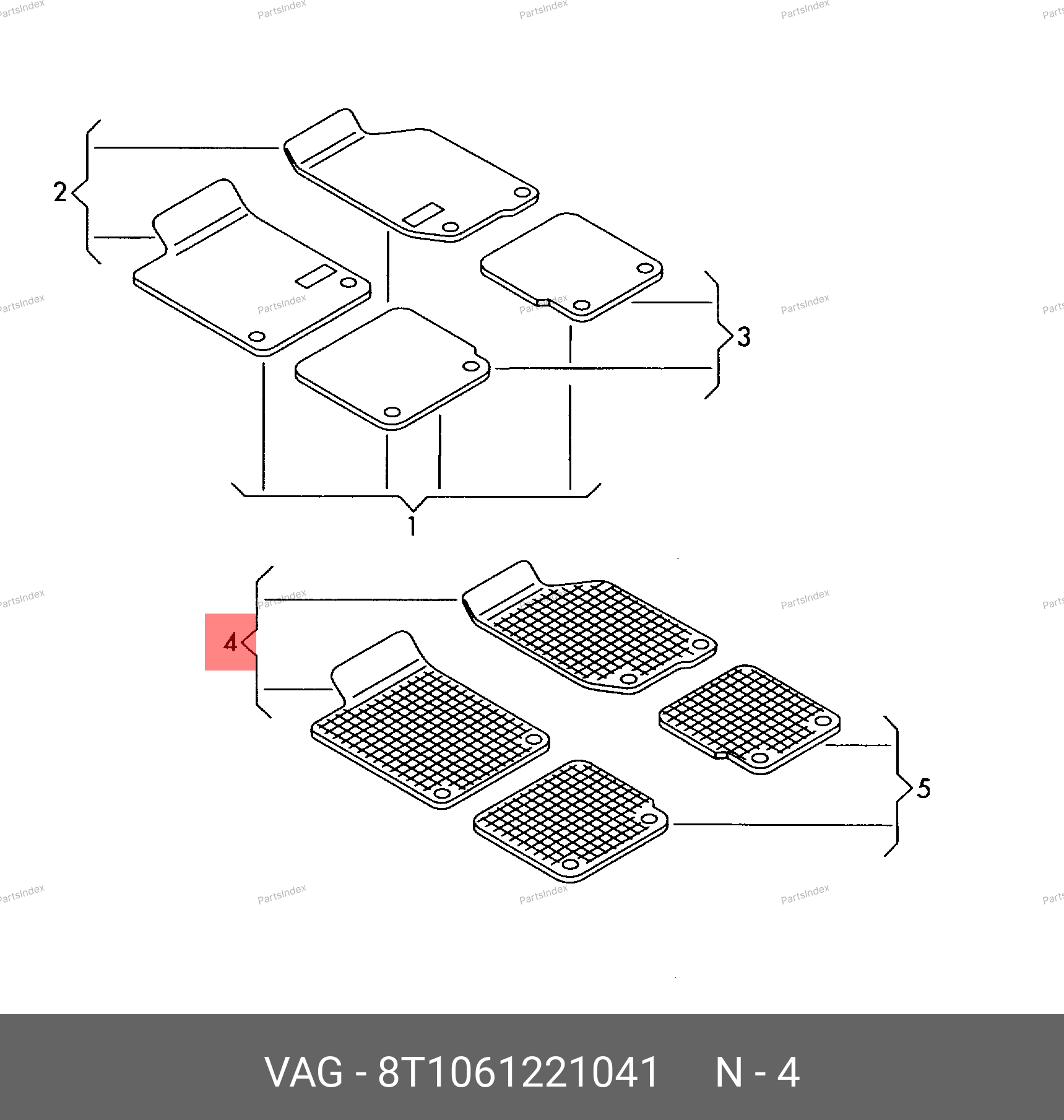 8T1061221041 VAG Коврики салона (комплект)