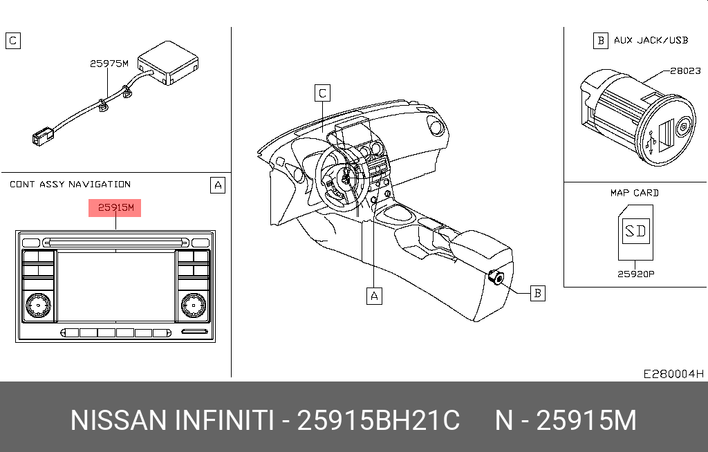 25915BH21C NISSAN Блок управления навигацией