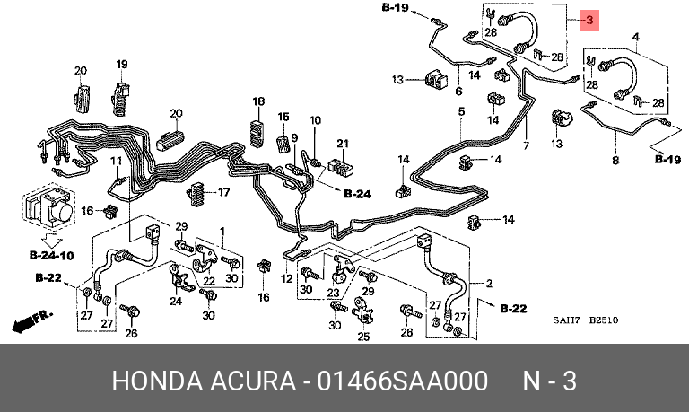 01466SAA000 HONDA Тормозной шланг