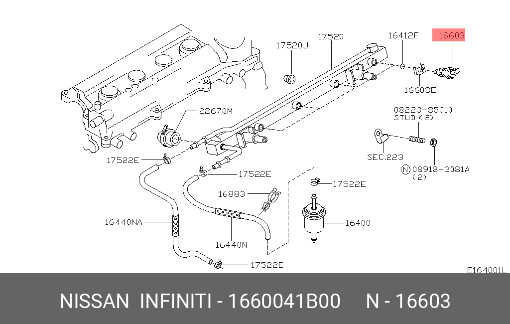 1660041B00 NISSAN ФОРСУНКА ТОПЛИВНАЯ