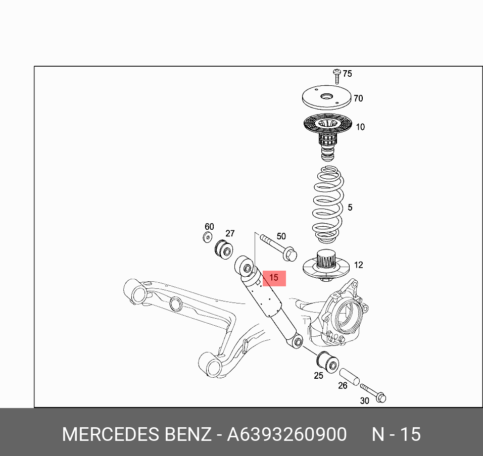 A6393260900 MERCEDES-BENZ АМОРТИЗАТОР ПОДВЕСКИ