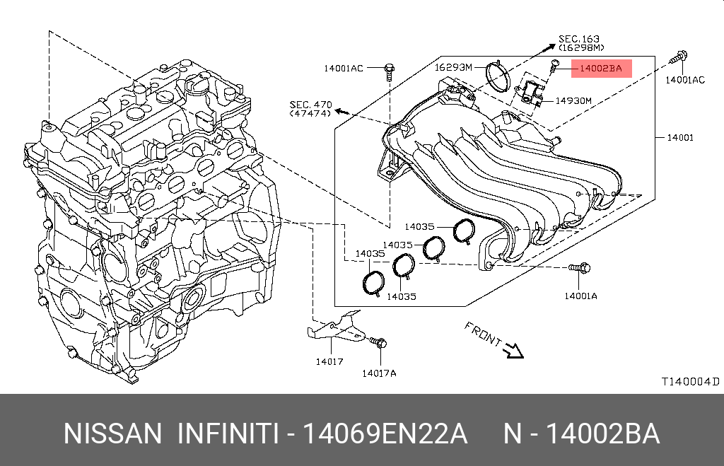 14069EN22A NISSAN БОЛТ С ШЕСТИГРАННОЙ ГОЛОВКОЙ