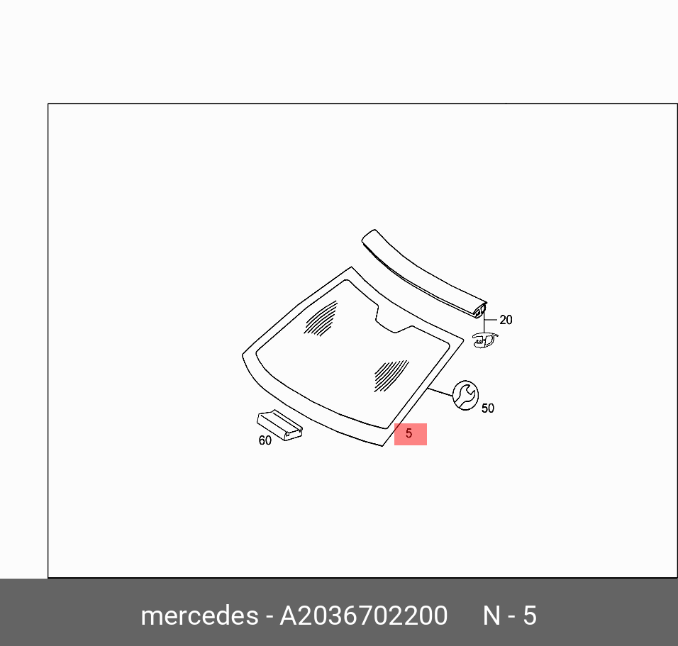 A2036702200 MERCEDES-BENZ СТЕКЛО ВЕТРОВОЕ
