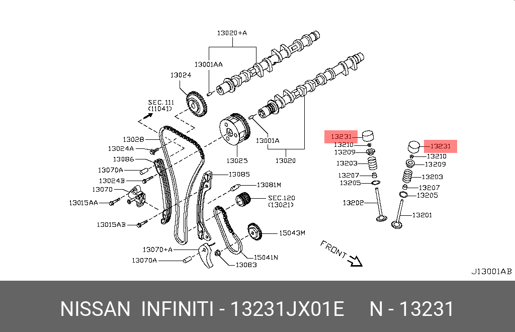 13231JX01E NISSAN ТОЛКАТЕЛЬ КЛАПАНА ГРМ