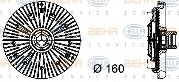 8MV376734441 BEHR-HELLA Сцепление, вентилятор радиатора