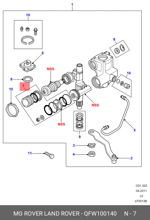 QFW100140 LAND ROVER Комплект уплотнения