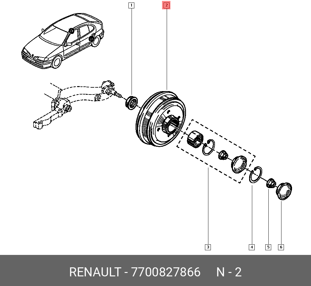 7700827866 RENAULT Тормозной барабан