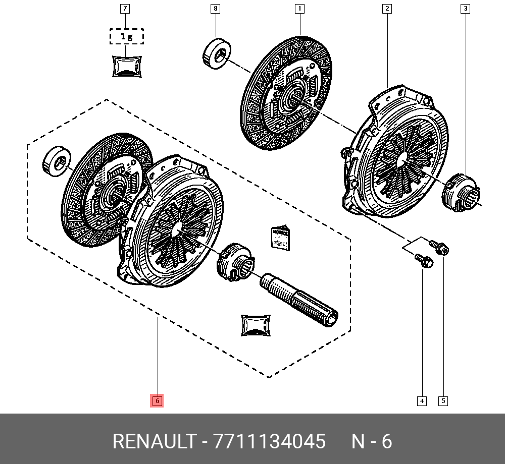 7711134045 RENAULT Комплект сцепления
