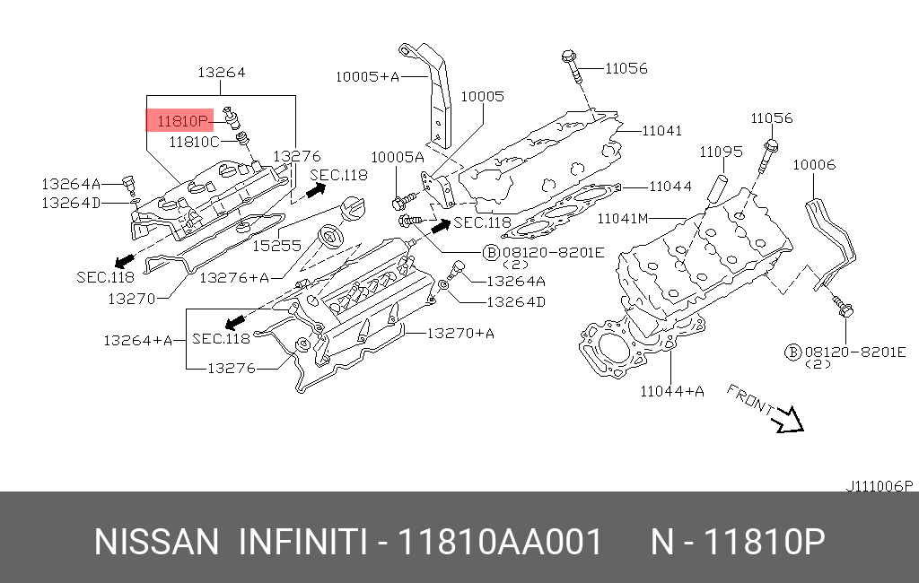 11810AA001 NISSAN КЛАПАН ВЕНТИЛЯЦИИ КАРТЕРА ДВС