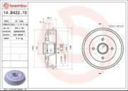 14B42210 BREMBO Тормозной барабан