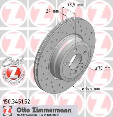150345152 ZIMMERMANN Тормозной диск