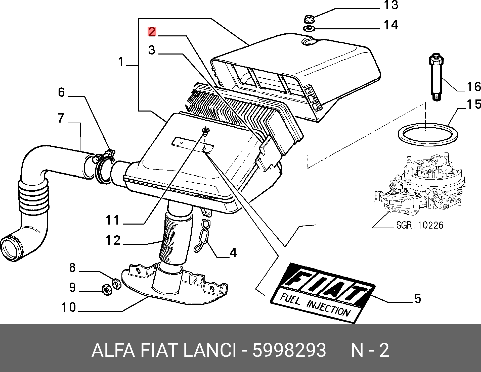 5998293 FIAT/ALFA/LANCIA Воздушный фильтр
