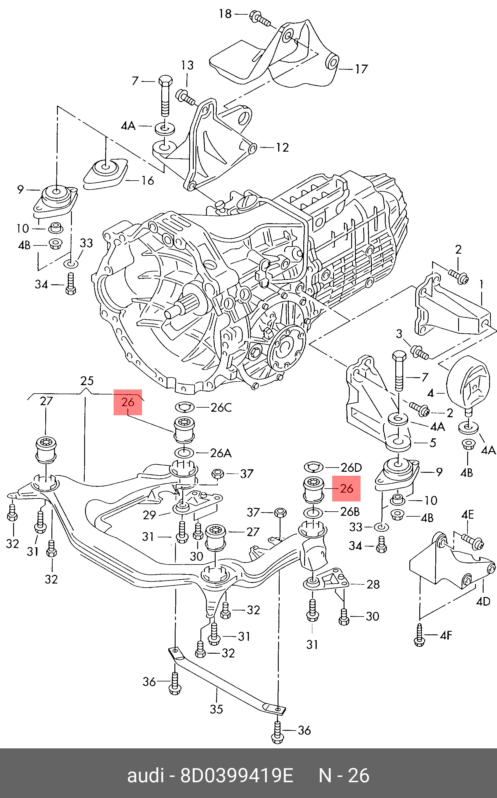 8D0399419E VAG Сайлентблок