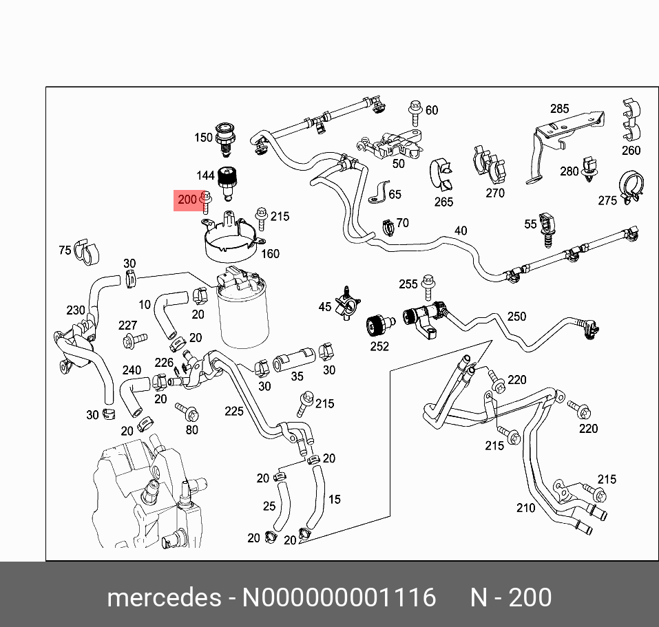 N000000001116 MERCEDES-BENZ Болт крепежный MB /с голокой Torx /M6x19mm