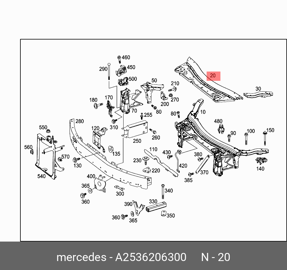 A2536206300 MERCEDES-BENZ ПОПЕРЕЧИНА КРЕПЛЕНИЯ РАДИАТОРА