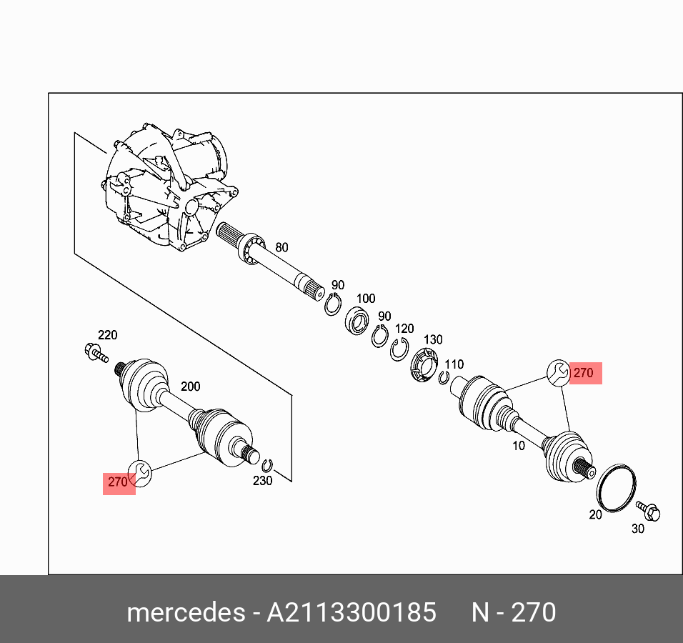 A2113300185 MERCEDES-BENZ РЕМКОМПЛЕКТ ПОЛУОСИ A2113300185 MERCEDES-BENZ РЕМКОМПЛЕКТ ПОЛУОСИ