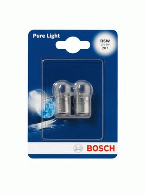 1987301022 BOSCH Лампа накаливания R5W (BA15s) 12В 5Вт, Pure Light, блистер 2шт