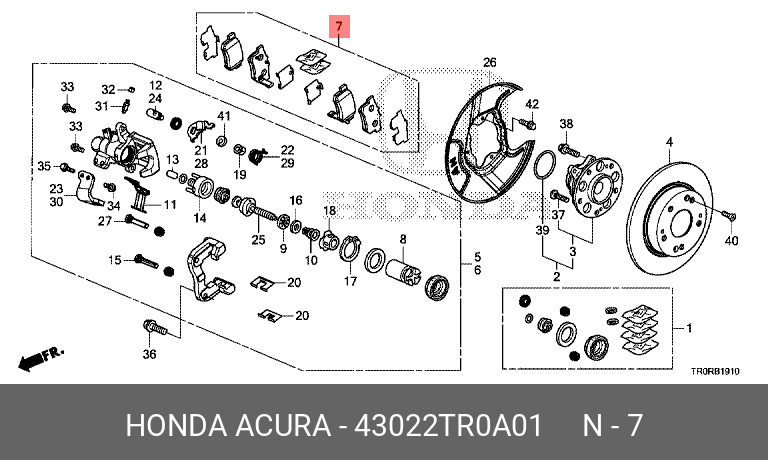43022TR0A01 HONDA Тормозные колодки