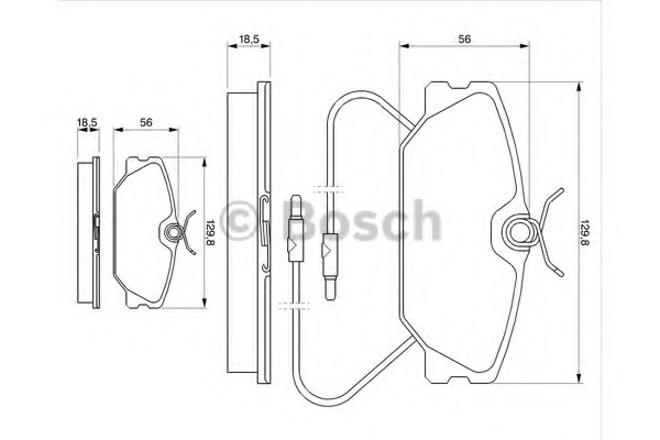 0986469191 BOSCH Комплект тормозных колодок, дисковый тормоз
