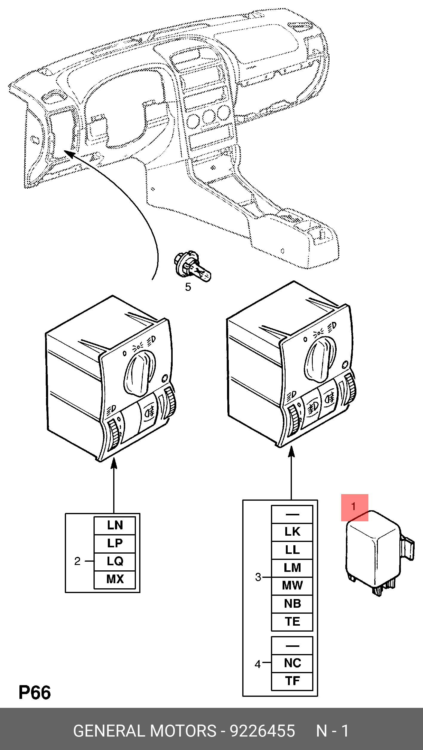 9226455 GENERAL MOTORS Реле головного света купить в интернет-магазине  AvtoTO