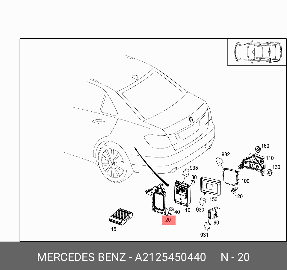 A2125450440 MERCEDES-BENZ AmplifierBracket