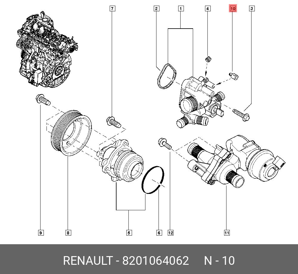 8201064062 RENAULT Термостат, охлаждающая жидкость купить в  интернет-магазине AvtoTO