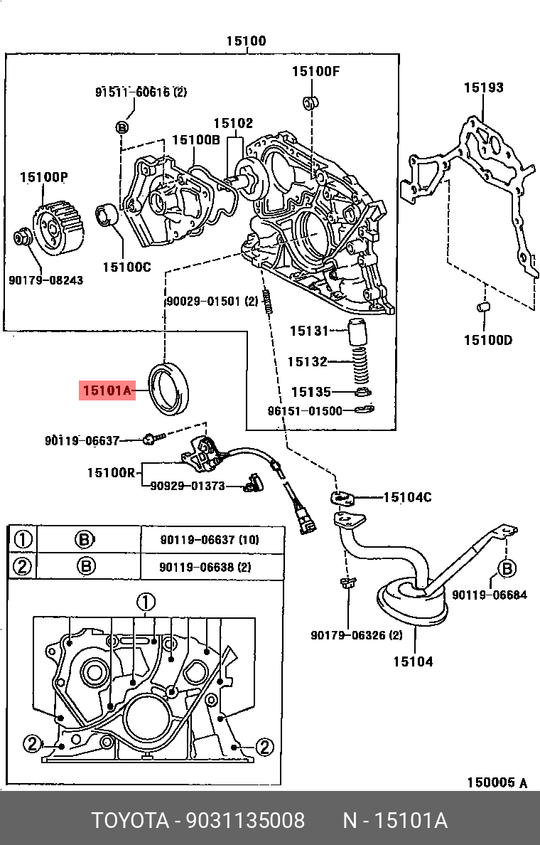 9031135008 TOYOTA Уплотняющее кольцо, коленчатый вал