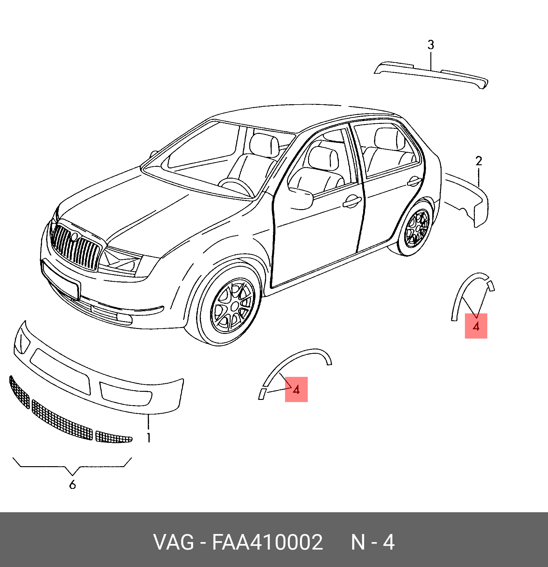 FAA410002 VAG Комплект расширителя крыла