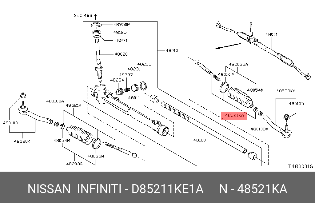 D85211KE1A NISSAN ТЯГА РУЛЕВАЯ