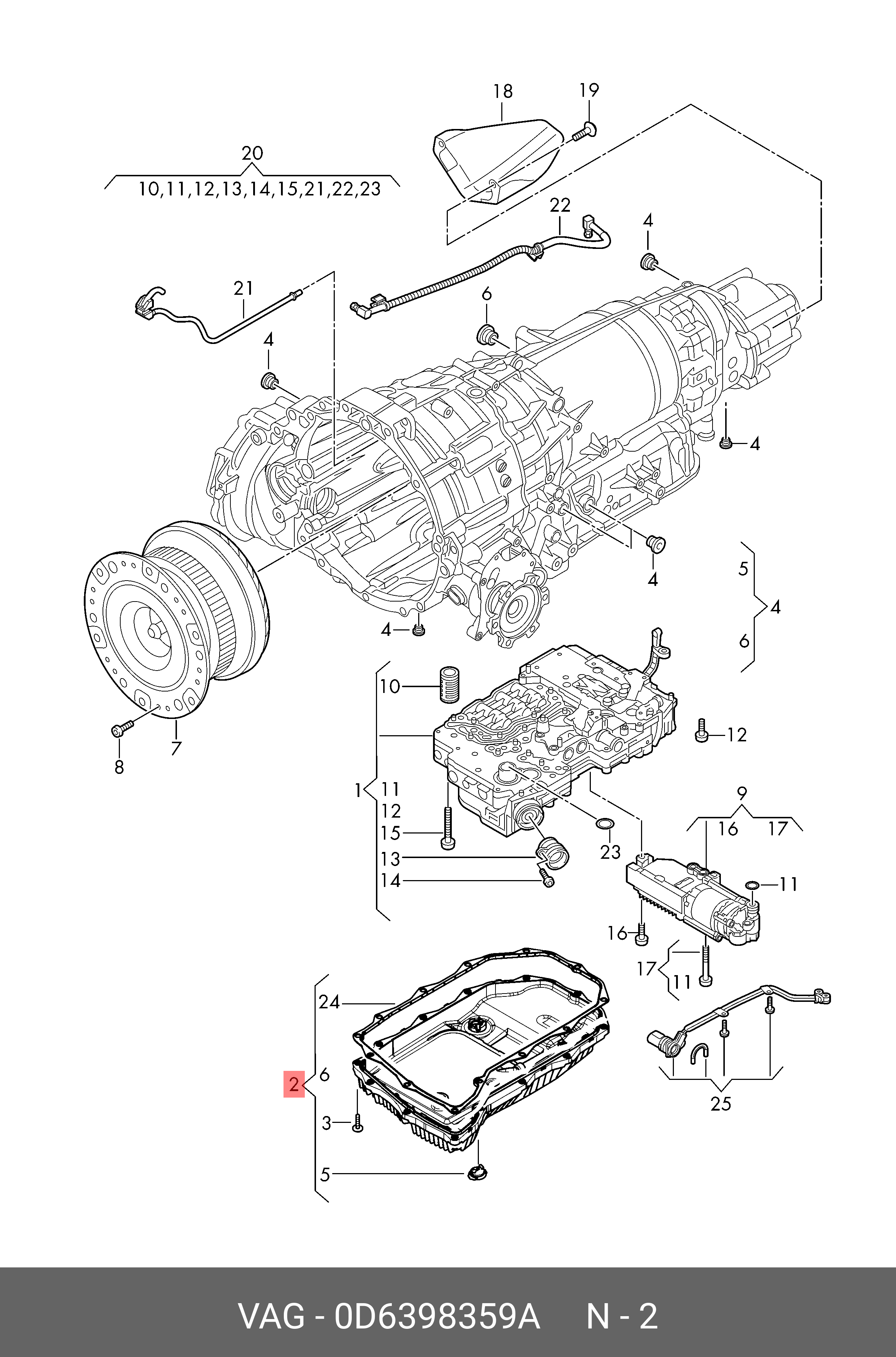 Фильтр масляный АКПП LAMBORGHINI 0D6398359A